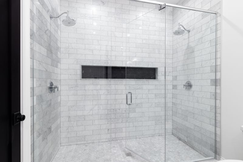 Open Concept Shower with Natural Stone